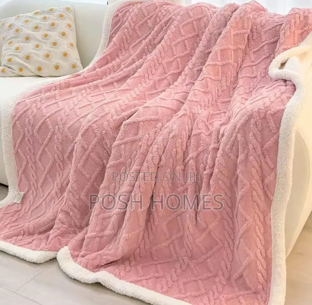 Pink Sherpa Throw Blankets