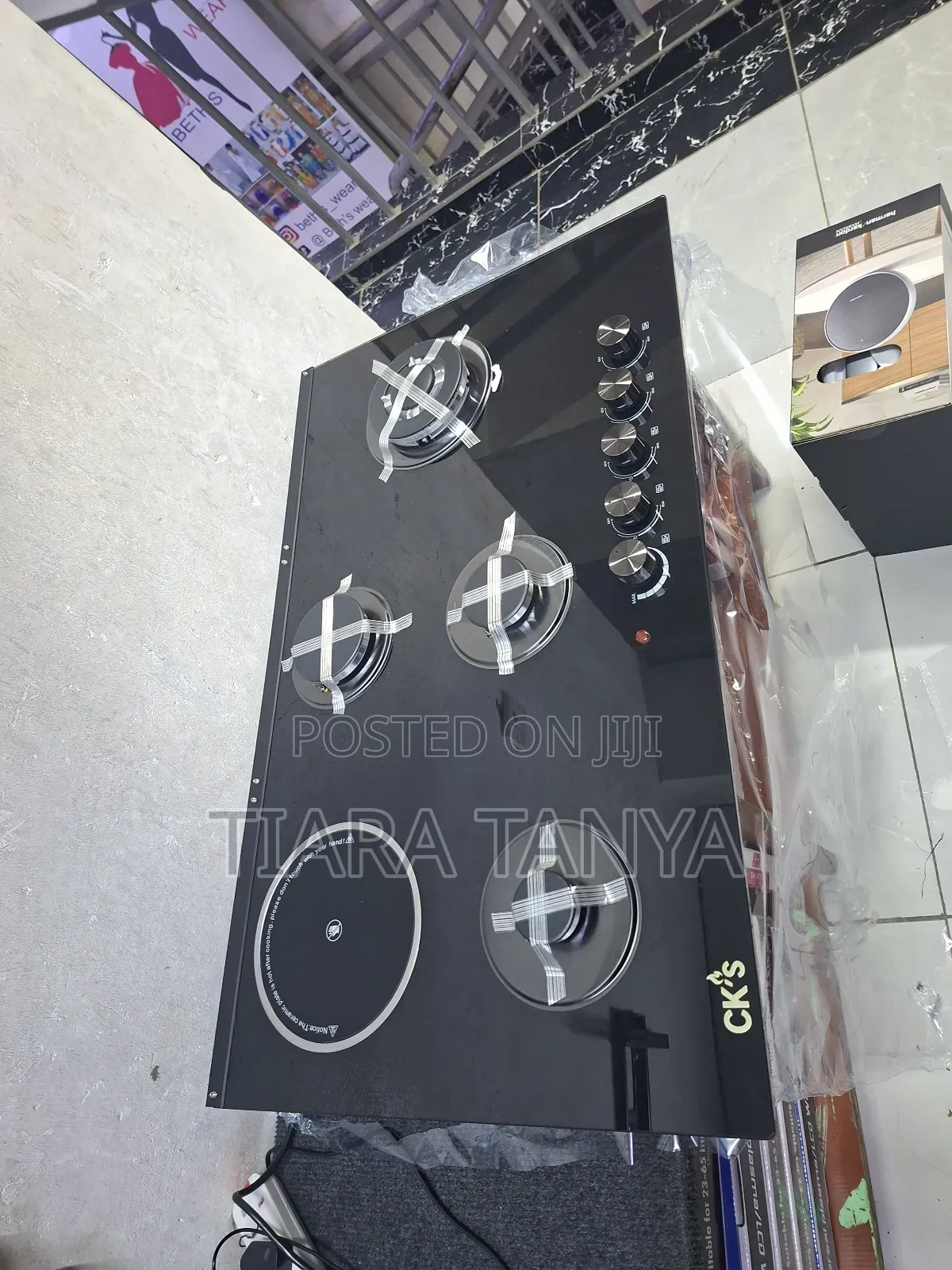 CKS 4gas +1 Electric Ceramic Plate Hob Black