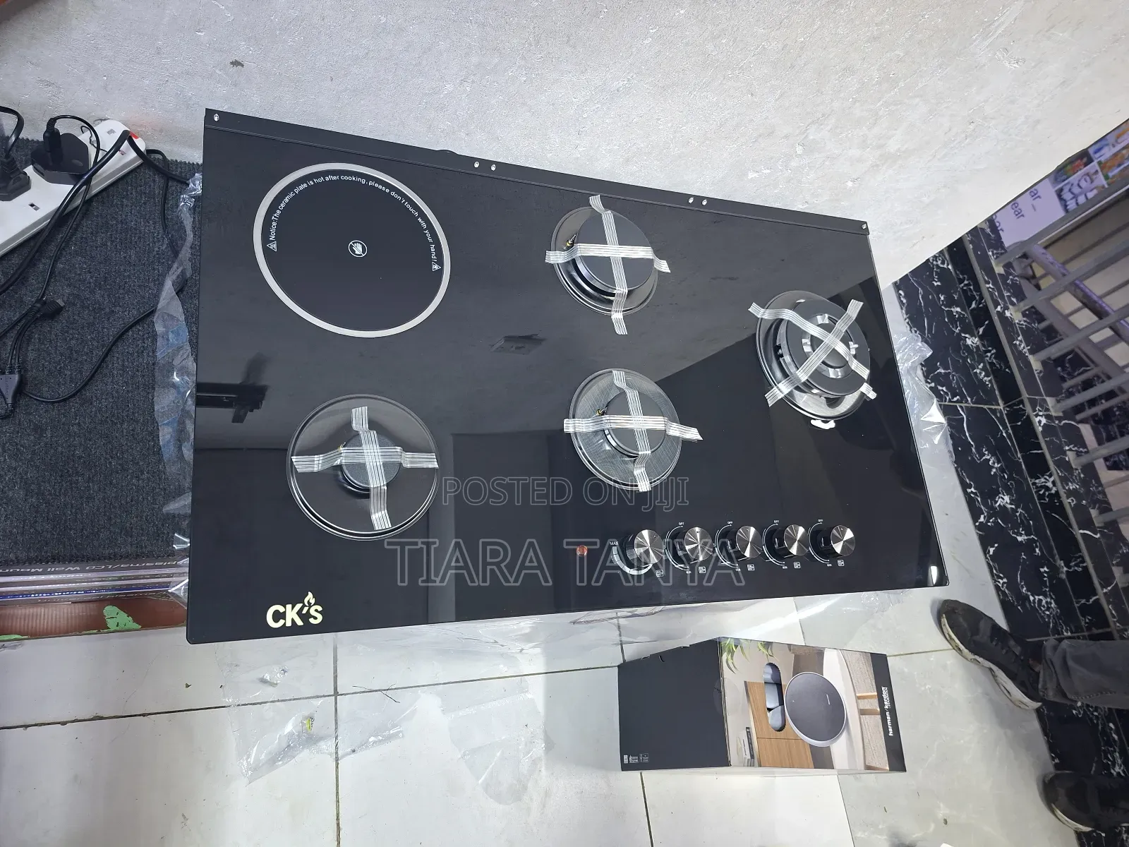 CKS 4gas +1 Electric Ceramic Plate Hob Black