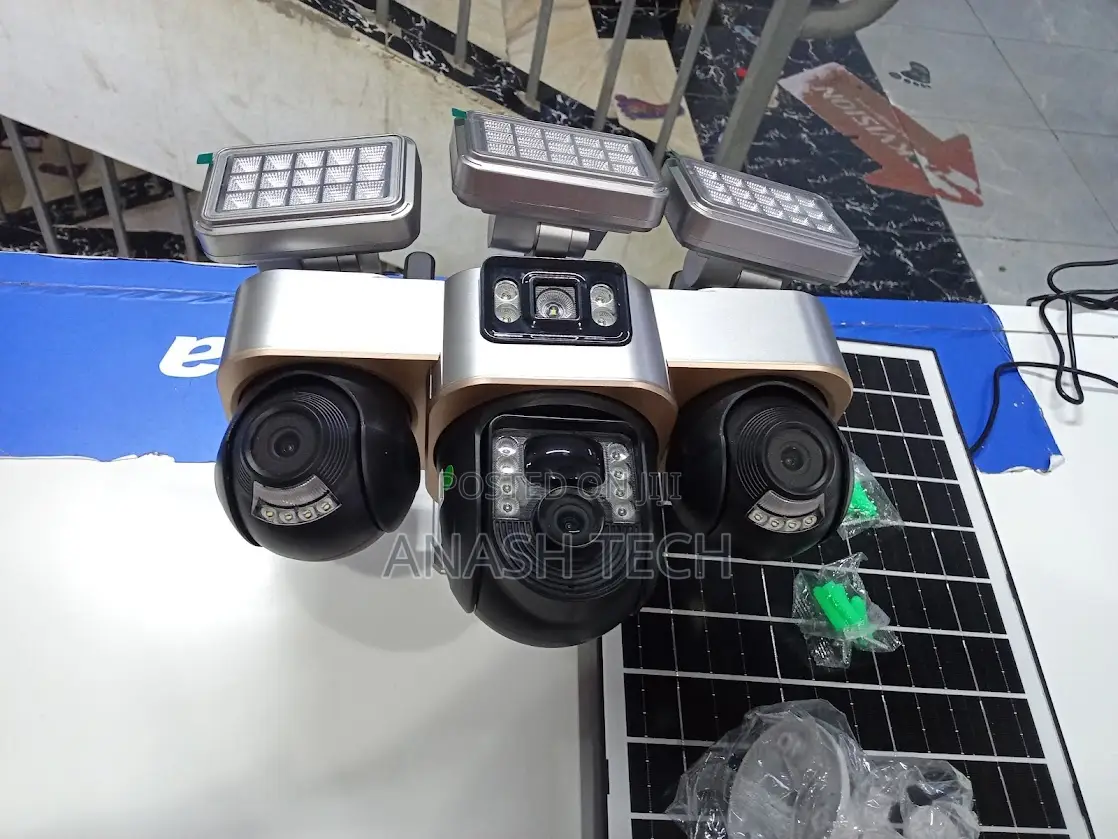 Triple Lens 4g PTZ Smart Solar Camera 2mp Night Vision and Audio