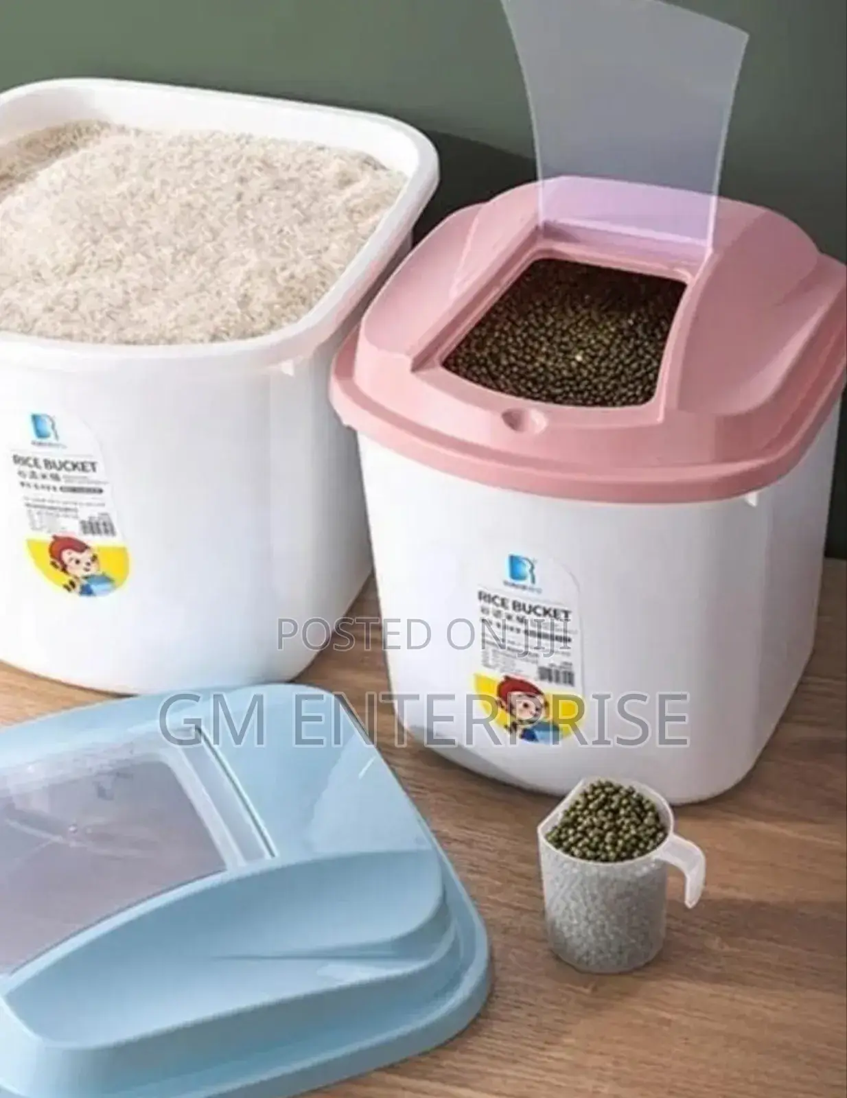 Cereal / Rice Buckets With Measuring Cup 10kg