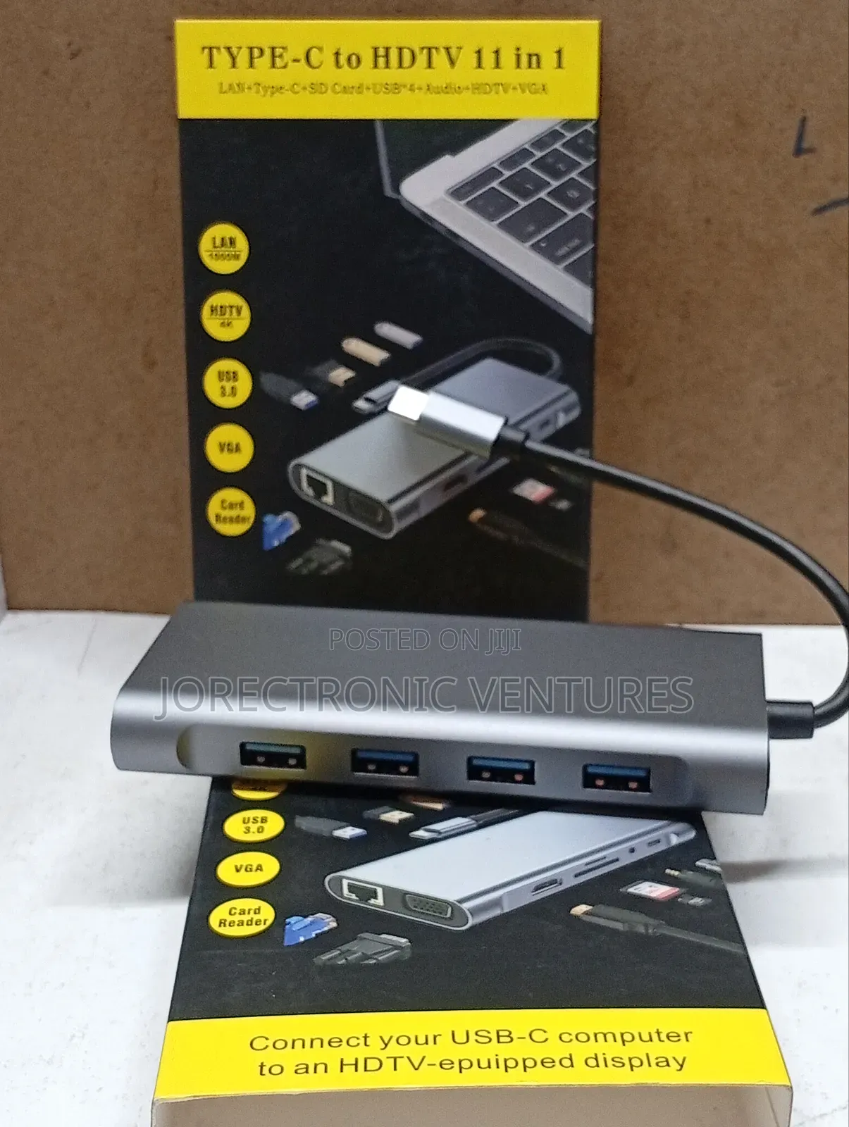 Type C to HDTV 11 in 1 With Rj45 and Vga Port