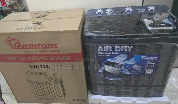 Black Ramtons 10kgs Top Load Twin Tub Washing Machine