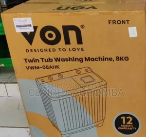 Restocked Von 8kgs Washing Machine. 2tab Tubs
