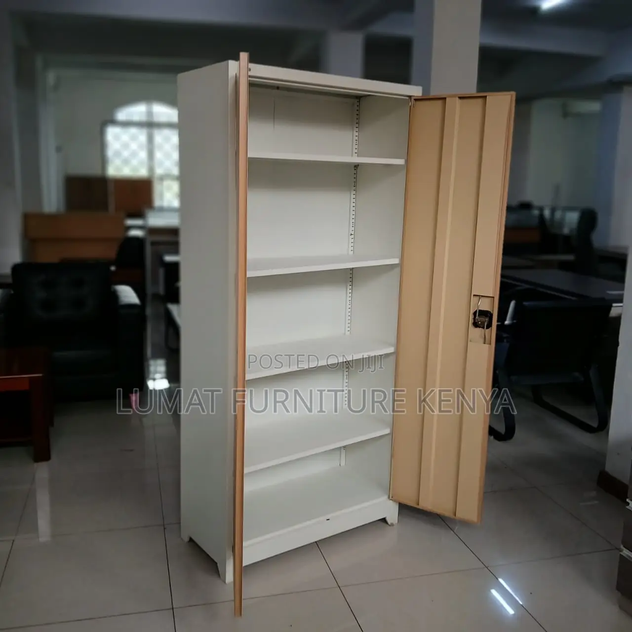 Lockable Brown Filing Cupboard