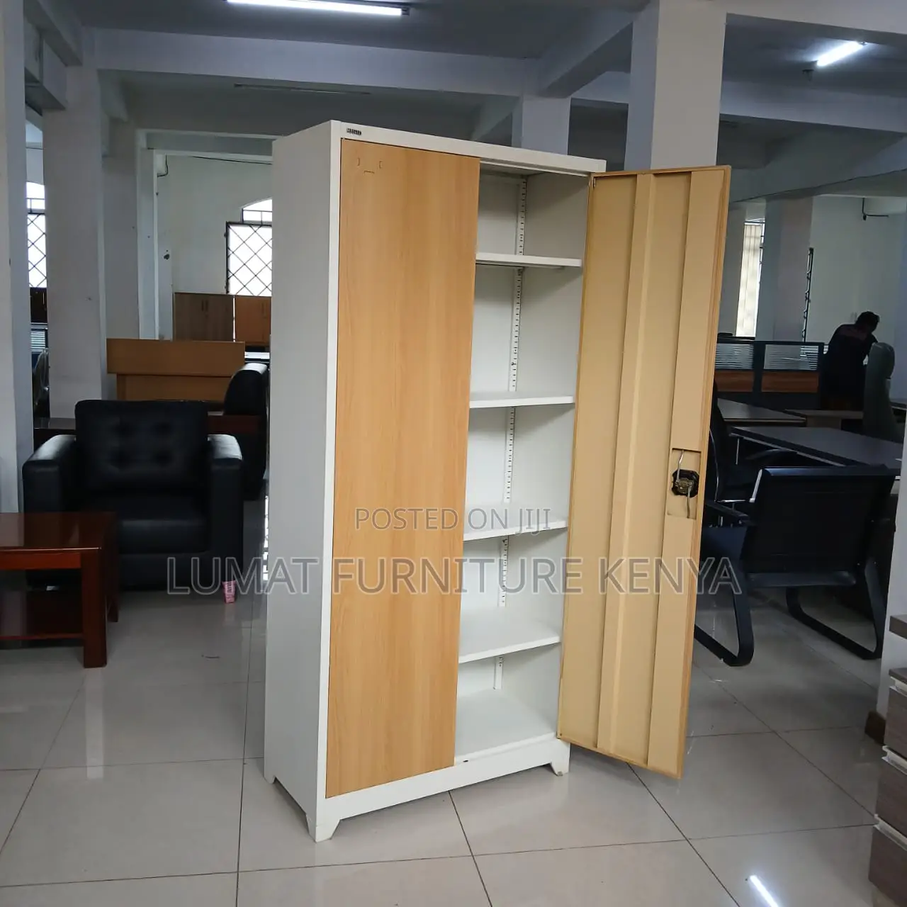 Lockable Brown Filing Cupboard