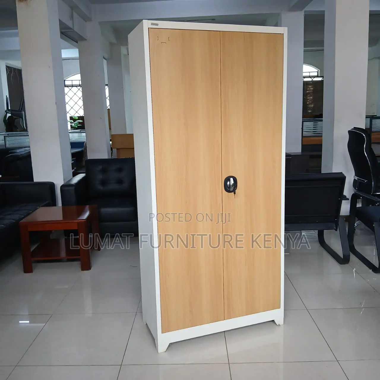 Lockable Brown Filing Cupboard