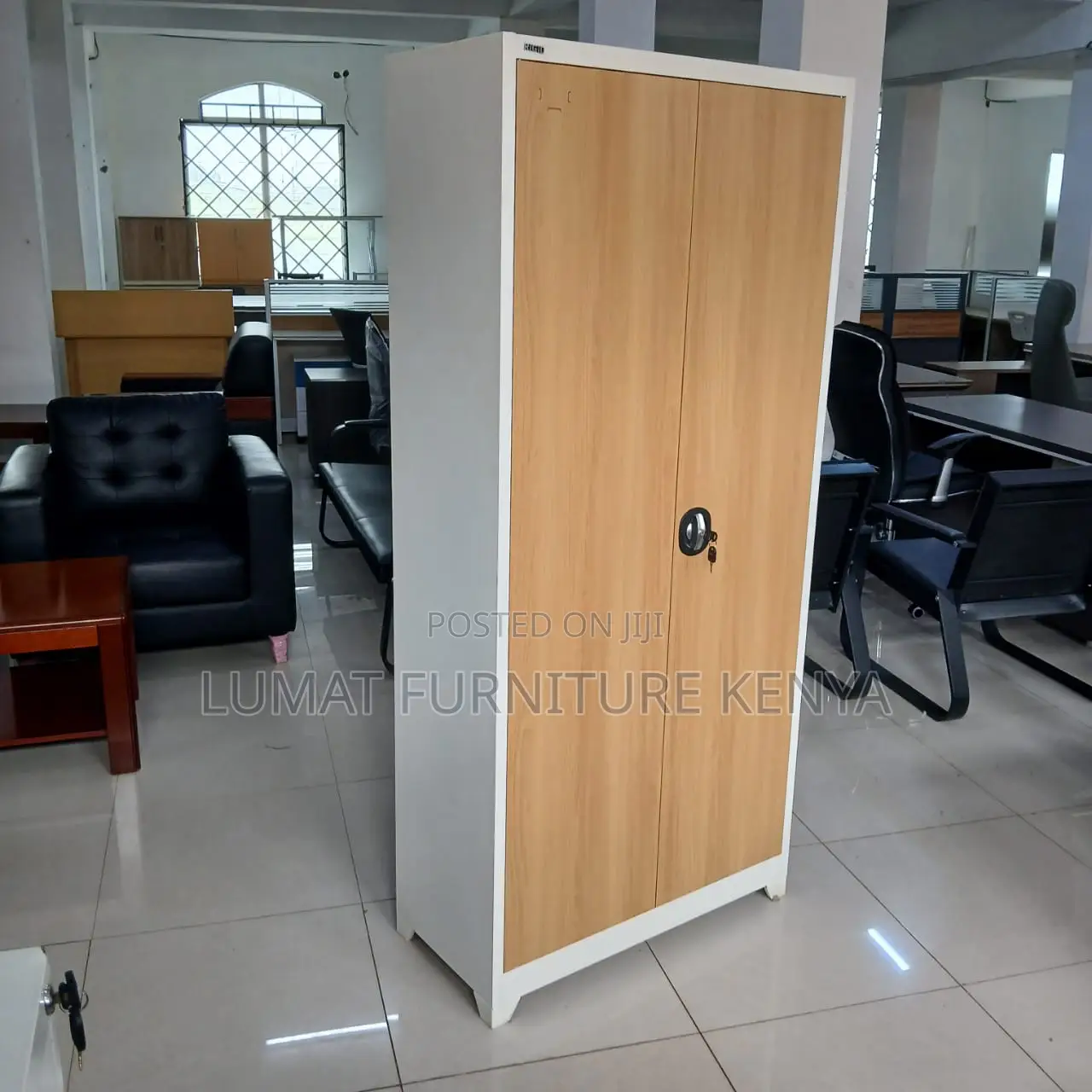 Lockable Brown Filing Cupboard