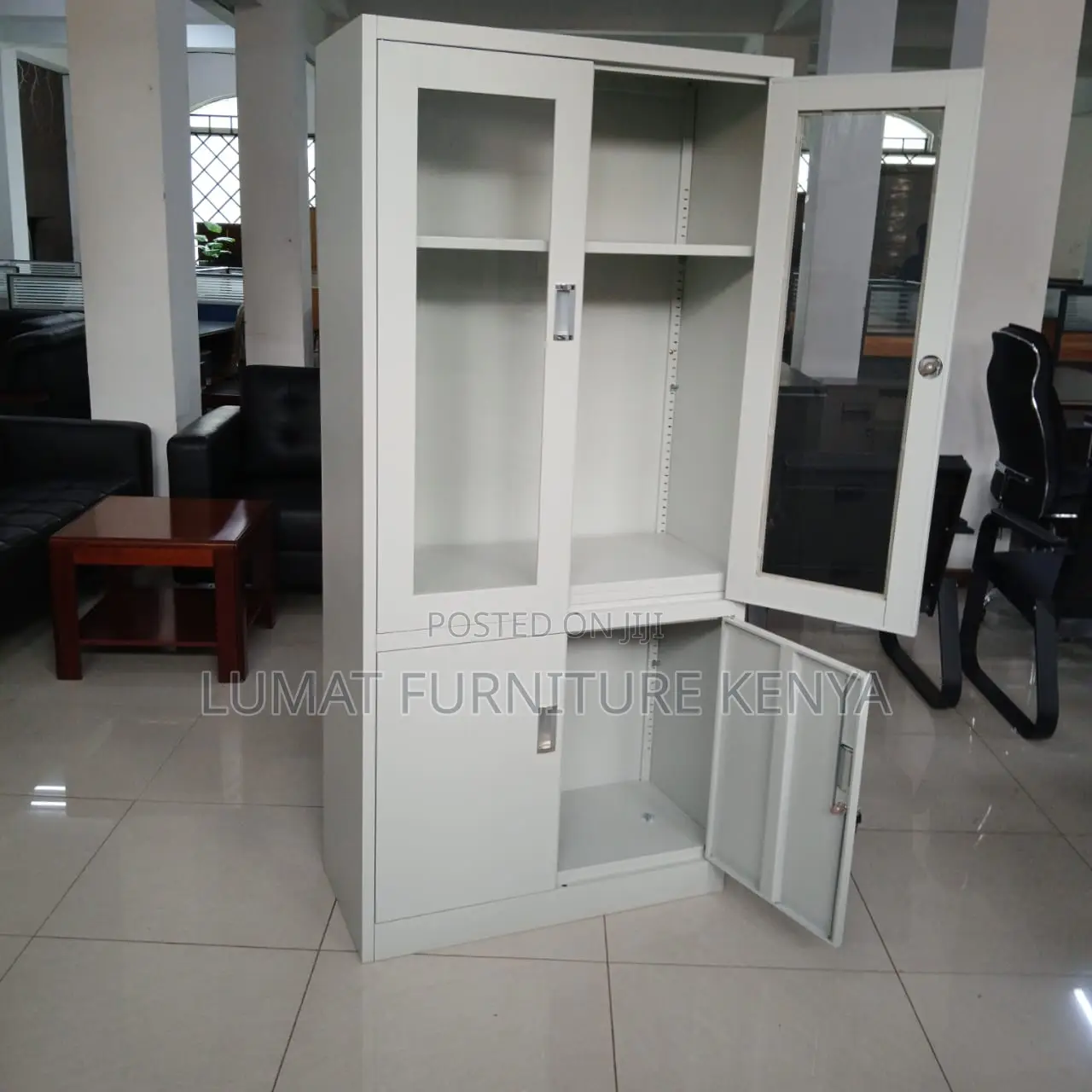 Metal Filing Cabinet With Glass Doors