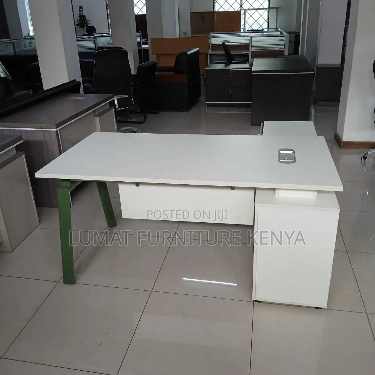 Modern Office Desk With Metal Legs