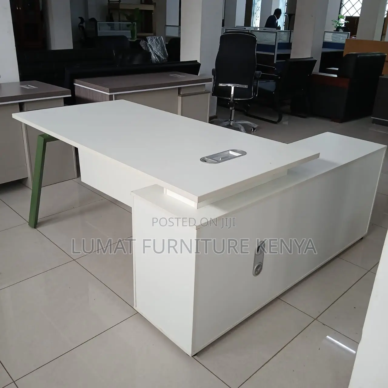 Modern Office Desk With Metal Legs