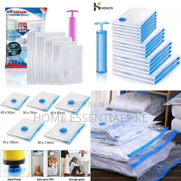 *5 PCS Vacuum Compression Storage Bags+Pump