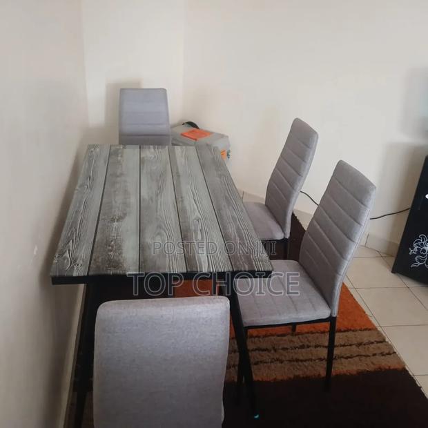 Gray Dining Table, Glass 4 Seater