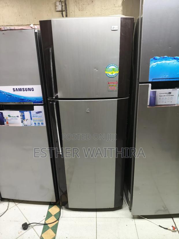 Silver Lg Fridge Attached With Brown on Sale