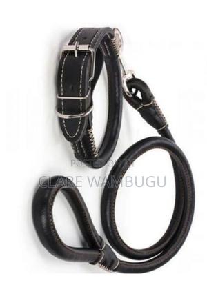 Easy Grip Pu Leather Dog Collar Leash Set – Adjustable -Dv - main view