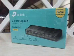 The Tp-Link Ls1008g 8-Port Gigabit Desktop Switch.