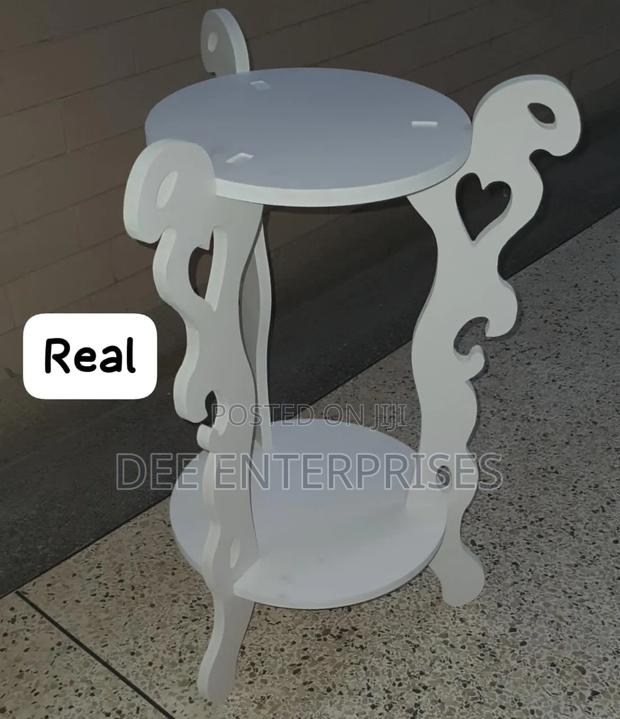 3 Legged 2 Layer White Decor Table - thumbnail 2