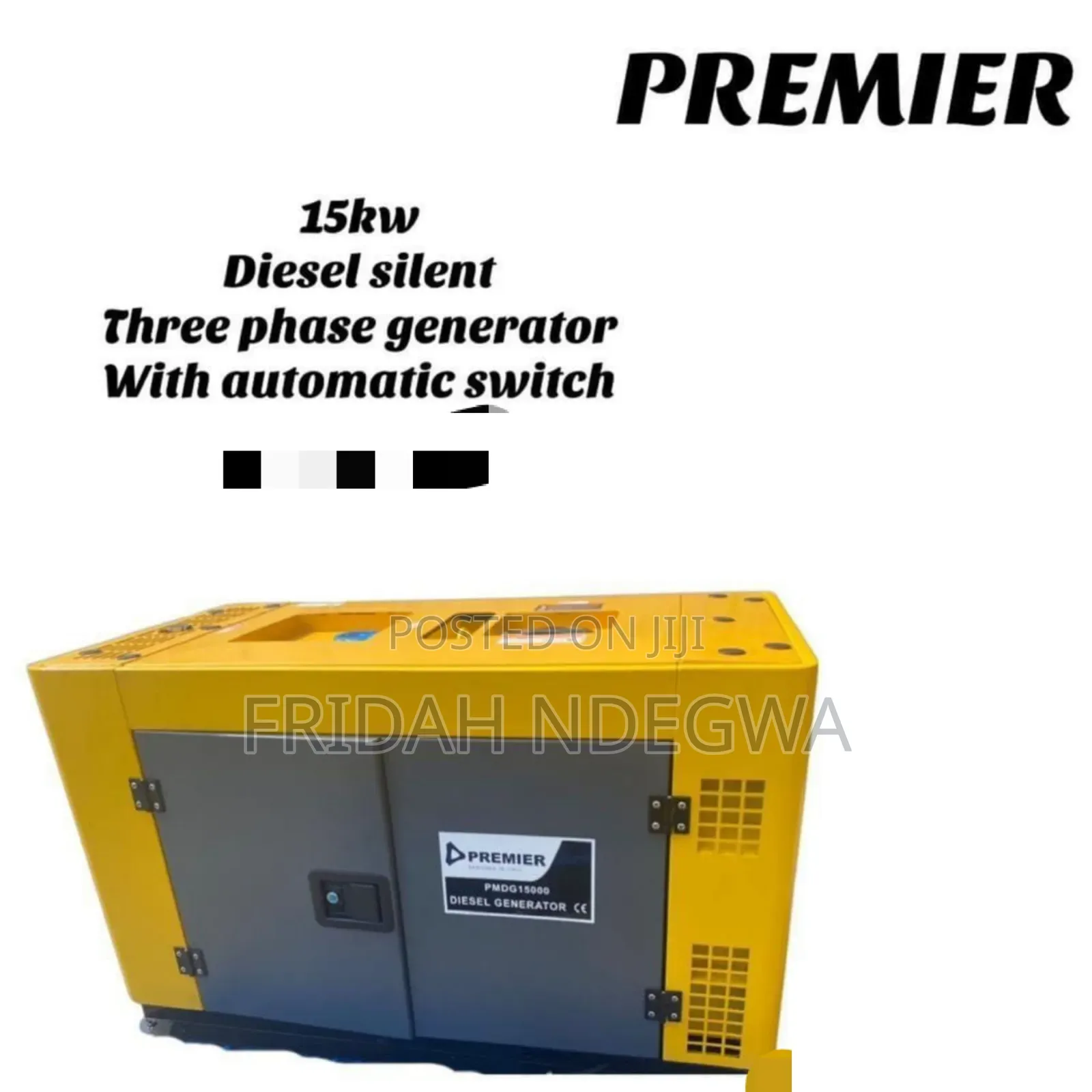 Premier 15kw Diesel Silent Three Phase Generator With Automatic Switch