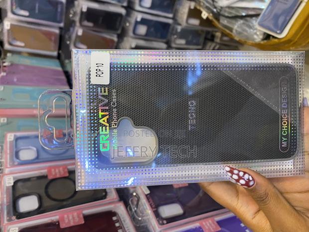 Retro Leather Soft Rubber Back Skin Cover for Tecno Pop 10 - main view