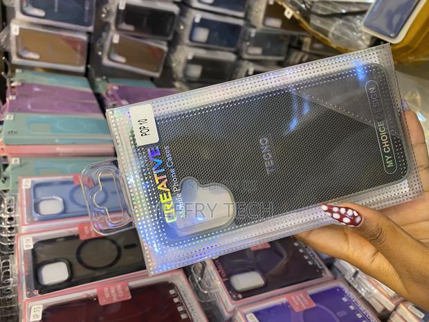 Retro Leather Soft Rubber Back Skin Cover for Tecno Pop 10 - thumbnail 2