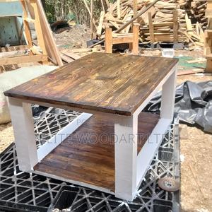 Brown Walnut Top Coffee Table - main view