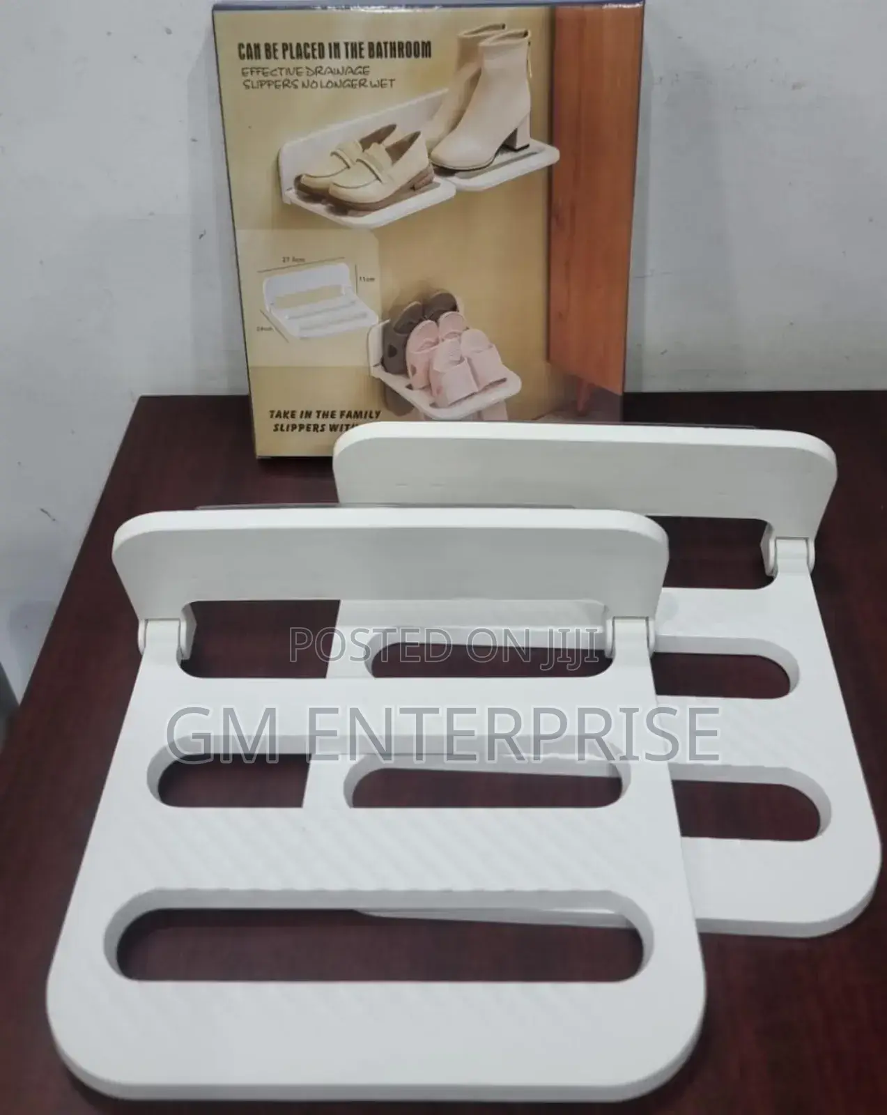 * Wall Mounted Folding Bathroom Slippers and Crocs Storage Rack