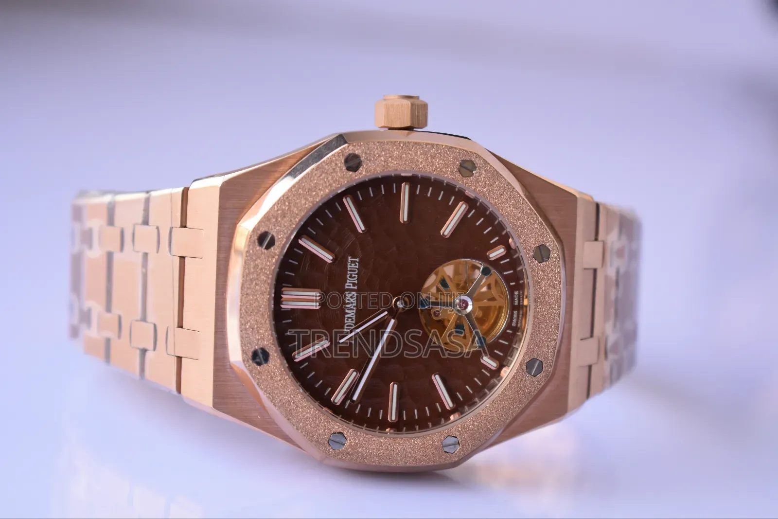Audemars Piguet Tourbillon Chocolate Dial Frosted Bezel Tourbillon