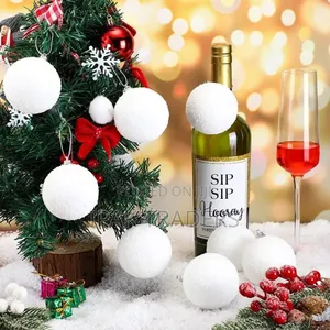 White Christmas Balls Set Have 6pcs