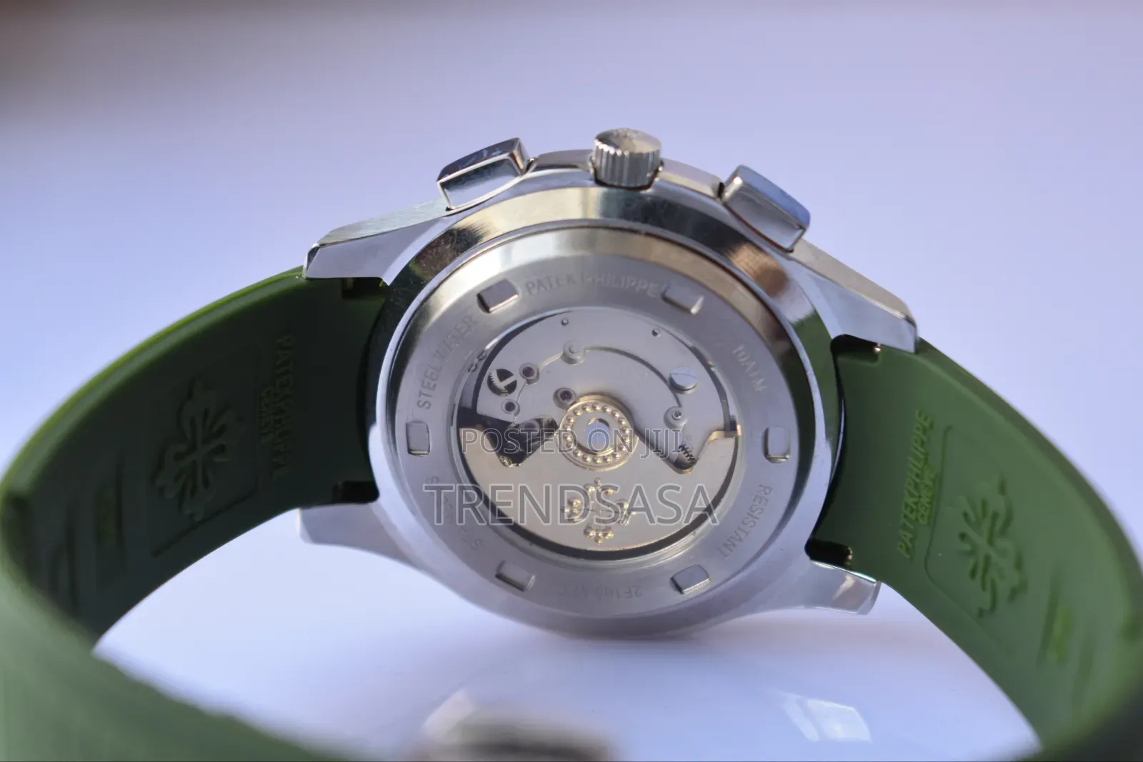 Patek Philippe Aquanaut Stainless Steel Green Rubber Straps Watch