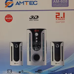 Amtec Am-608 Sub Woofer Sound System-Bt/Usb/Fm-8,000 Watts- (1yr Wrty)