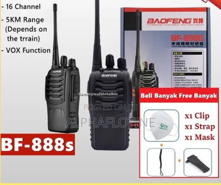 2 PCS 5w Uhf Radio Baofeng Bf-888s Walkie-Talkie