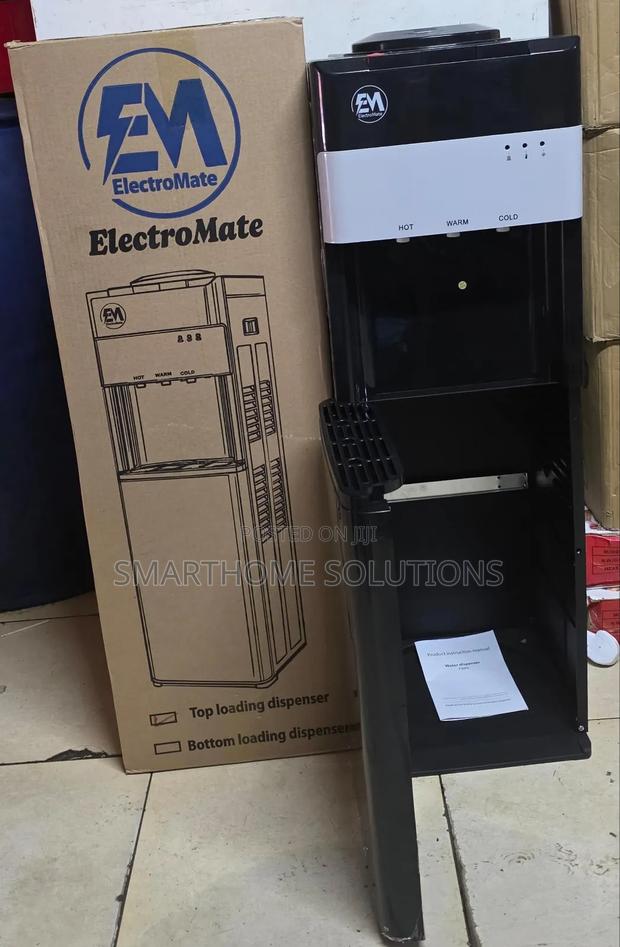 Electromate Top Load 3 Taps Hot Normal And Cold Dispenser White Black, - main view
