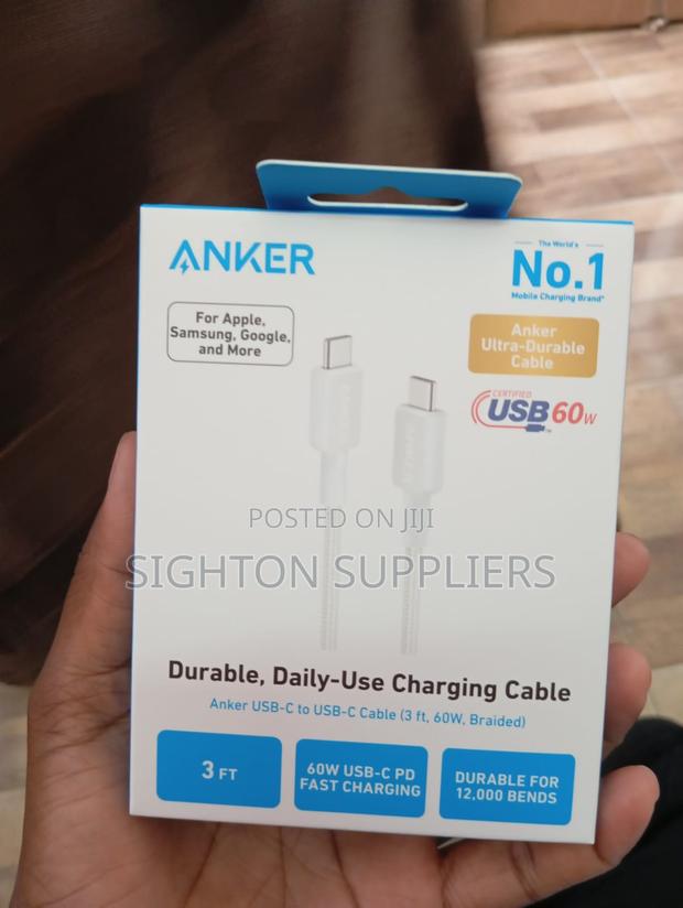 Anker 322 Usb-C to Usb-C 60w Cable (3ft) Braided - main view
