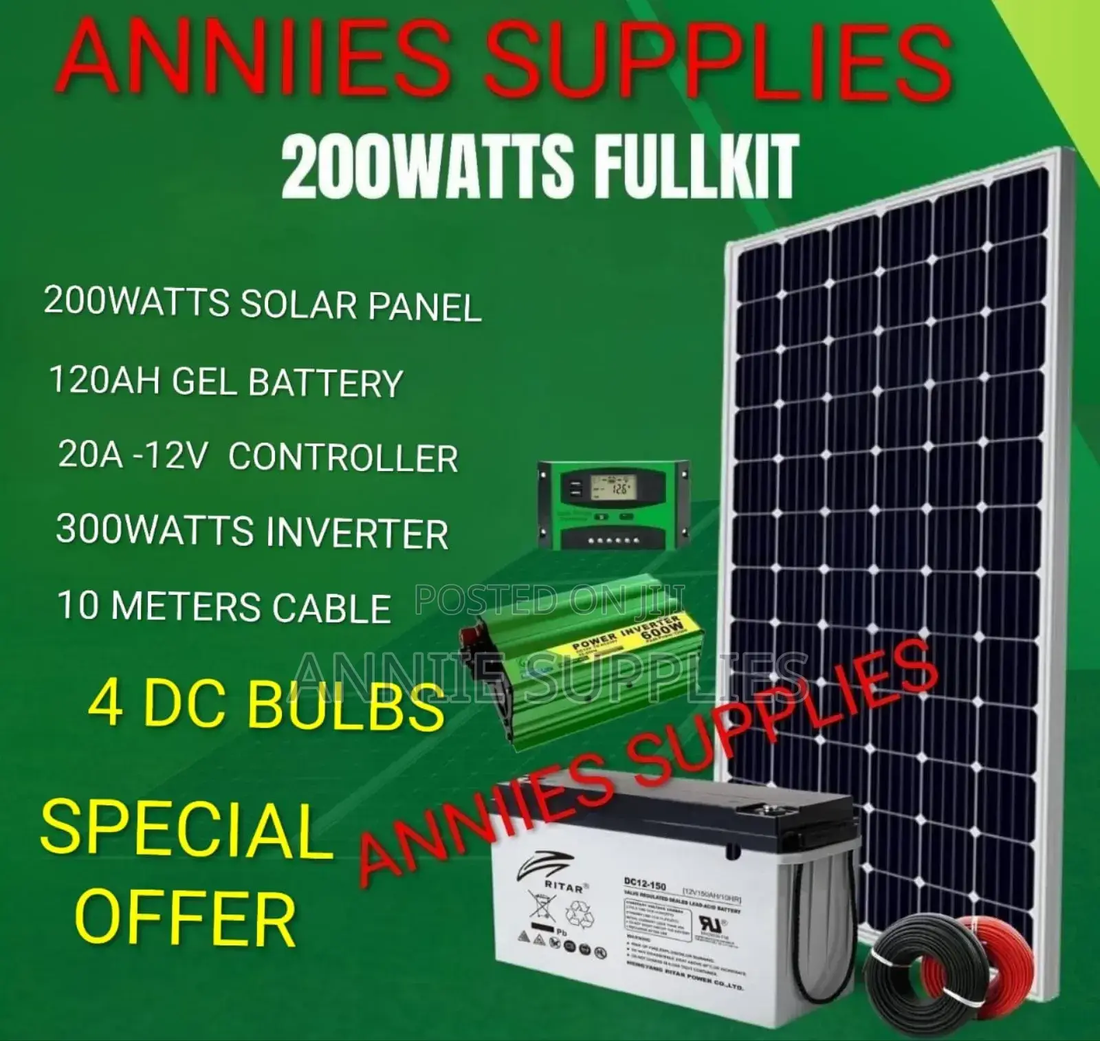 200 Watts Home Solar Power Complete