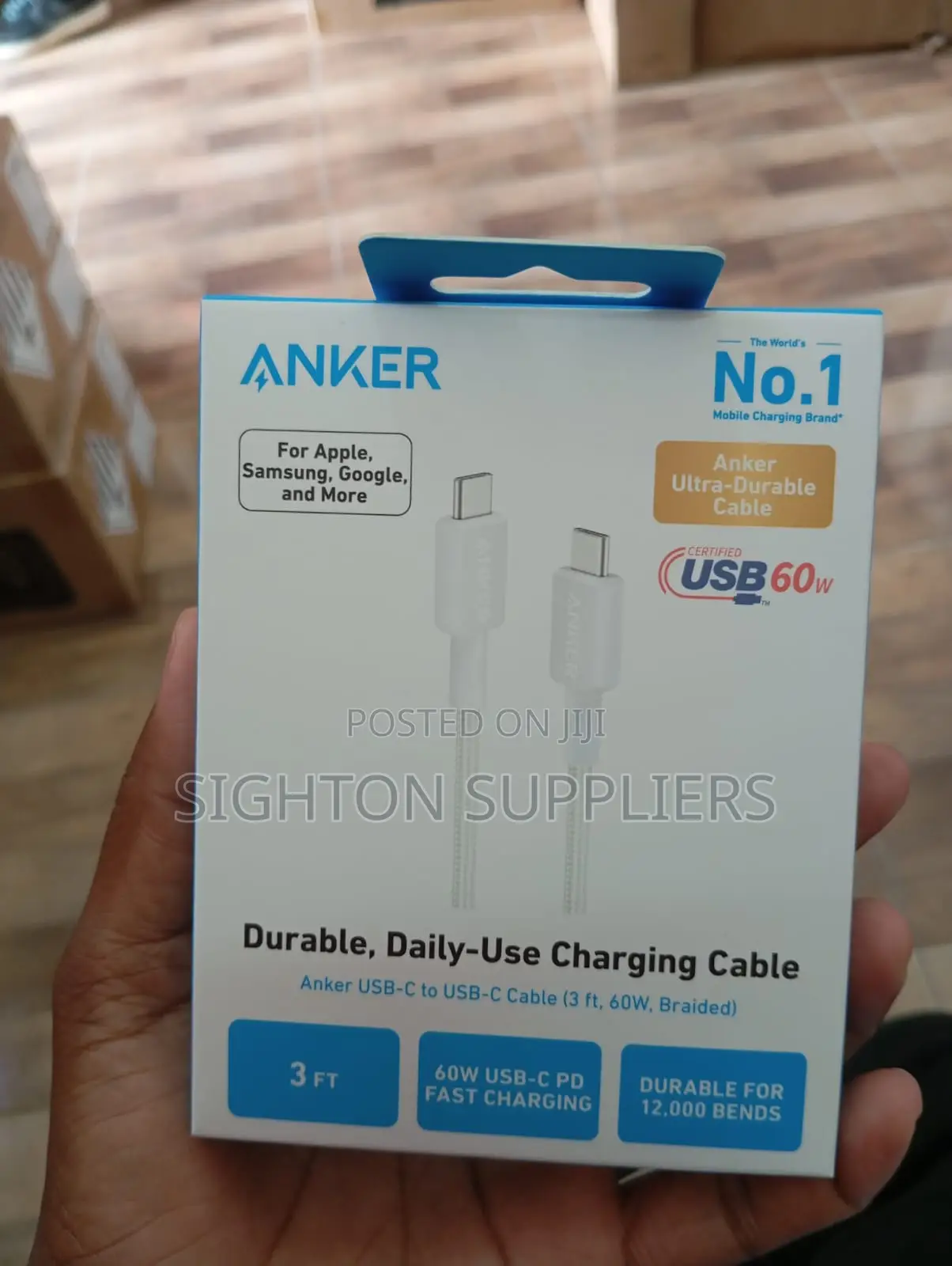 Anker 322 Usb-C to Usb-C 60w Cable (3ft) Braided
