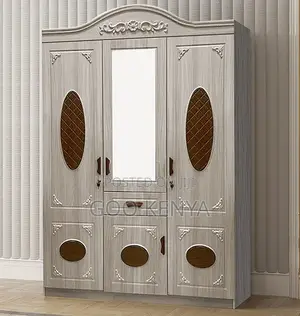 Home Wardrobe; Modern Wooden 3-Door Large Storage Bedroom Wardrobe