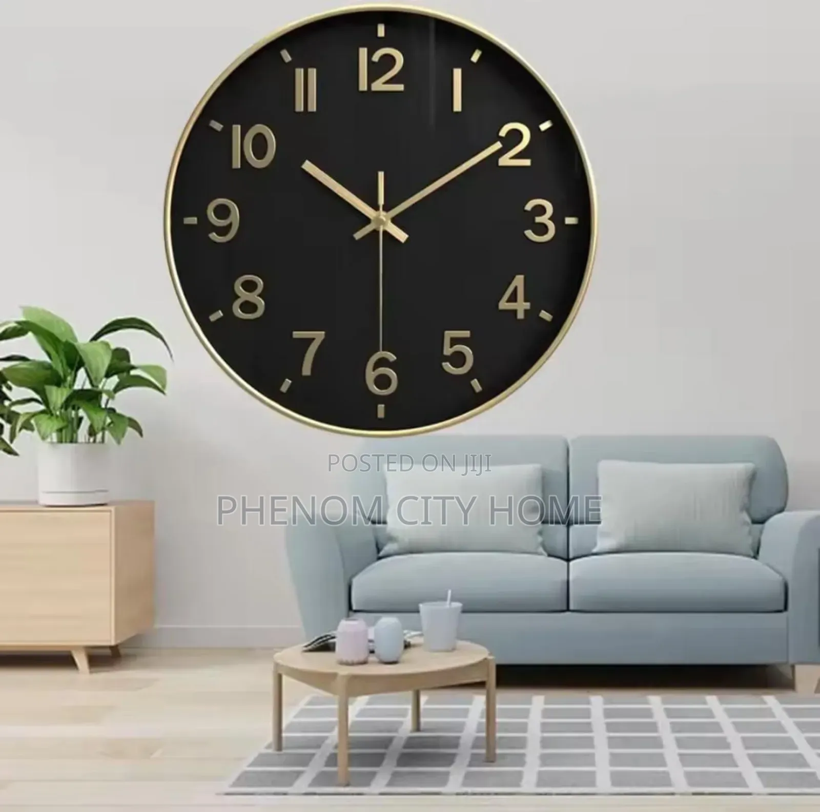 Modern Gold Black Wall Clock