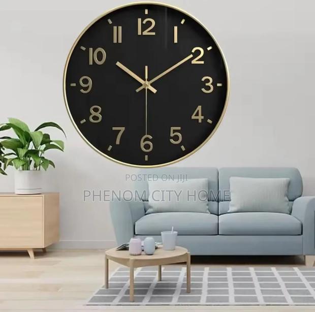 Modern Gold Black Wall Clock - thumbnail 3