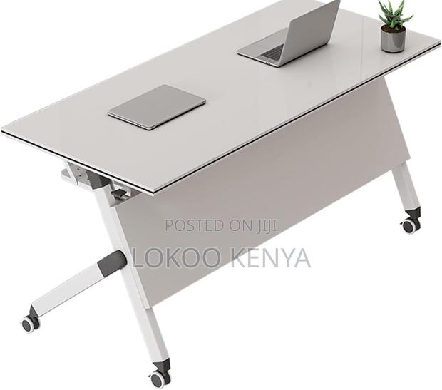Office Desk; Mobile Foldable Rectangular Home Office Study Desk - thumbnail 2