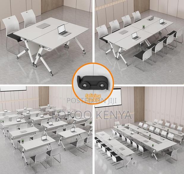 Office Desk; Mobile Foldable Rectangular Home Office Study Desk - thumbnail 6