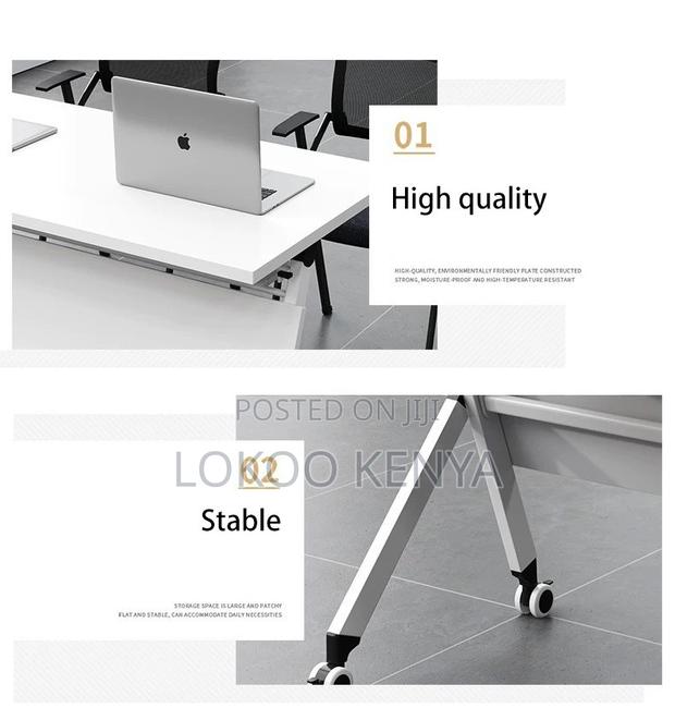 Office Desk; Mobile Foldable Rectangular Home Office Study Desk - thumbnail 8