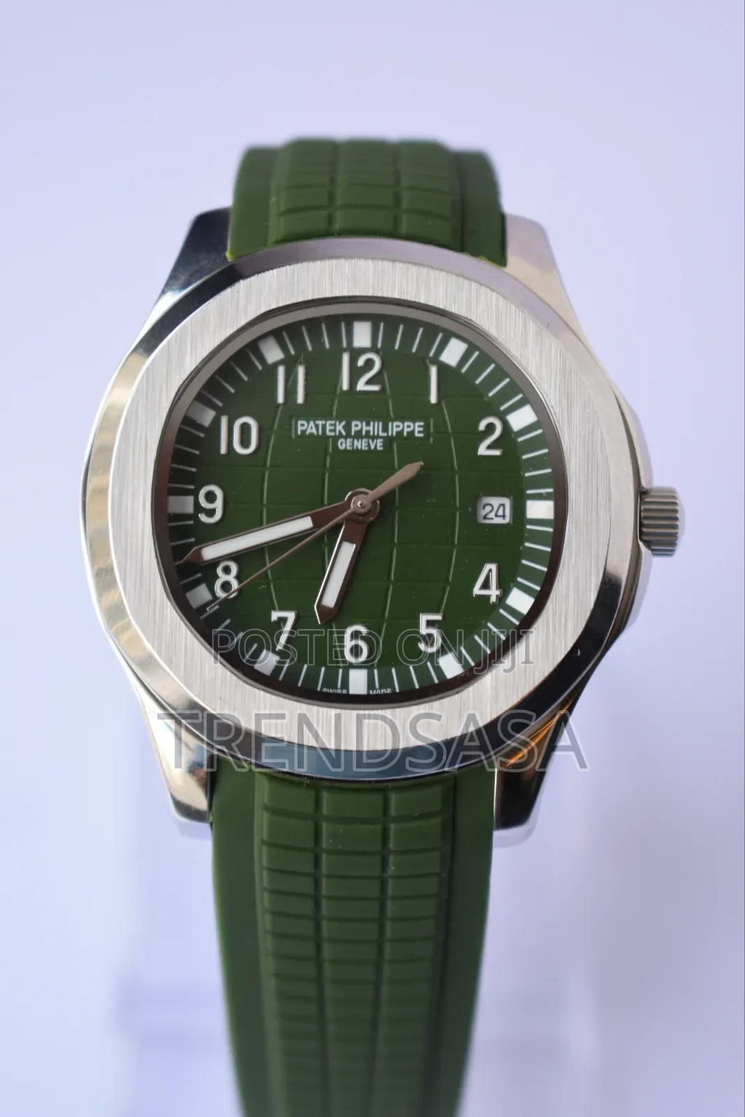 Patek Philippe Aquanaut Silver Green Rubber Straps