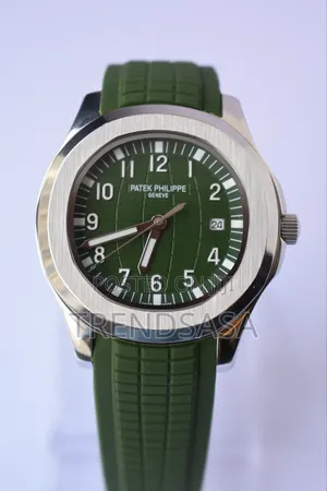 Patek Philippe Aquanaut Silver Green Rubber Straps