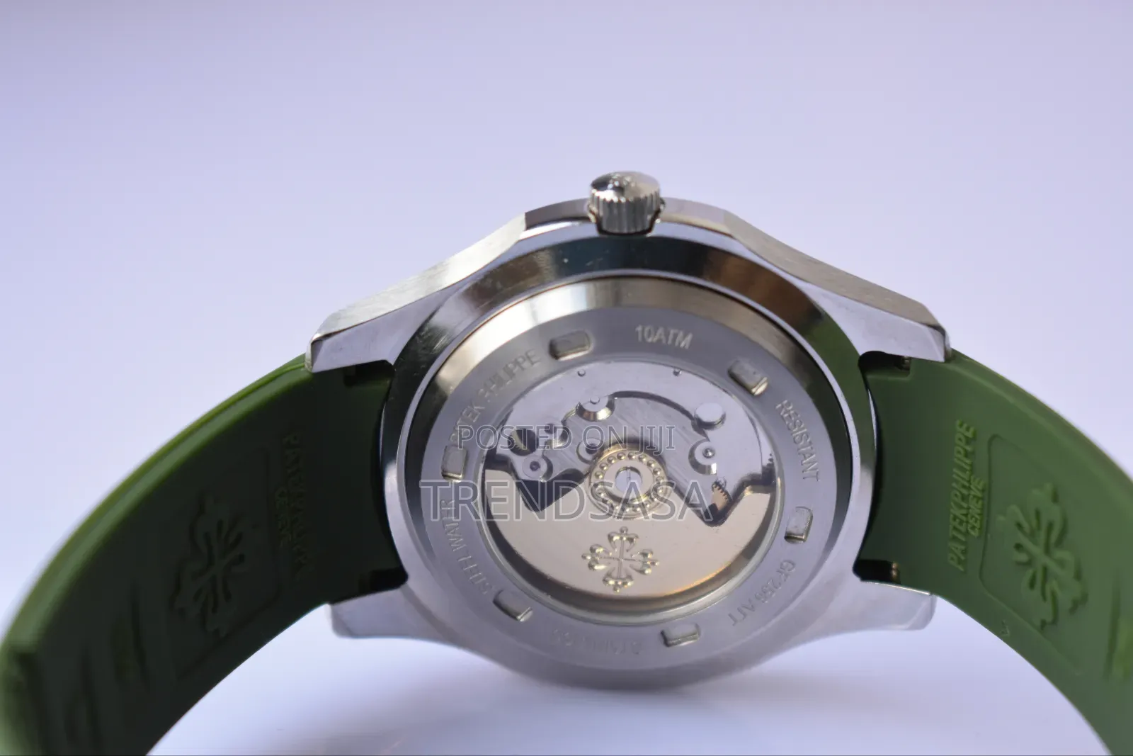 Patek Philippe Aquanaut Silver Green Rubber Straps