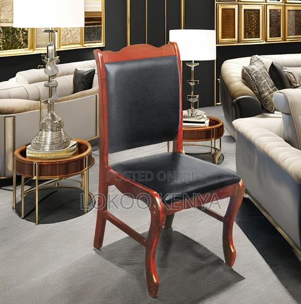 Office Chair; Leather Padded Refined Wood Office Boardroom Chair