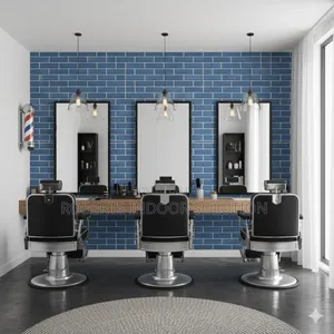 Add a Modern Edge With Blue Brick Wallpaper 0.45×10m – Peel Stick