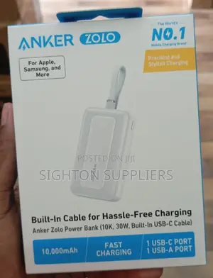 Anker Zolo 30w 10,000mah High-Speed Power Bank- Built-in Usb-C Cable