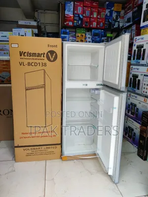 *Volsmart 138litres Double Door Fridge* Silver