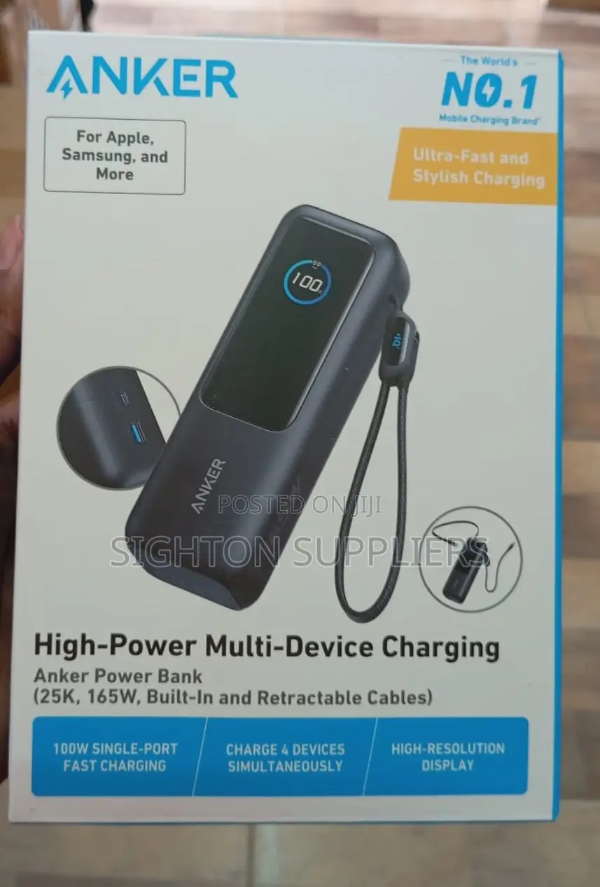 Anker Laptop Power Bank (, 165w, Built-in and Retractable Cables)