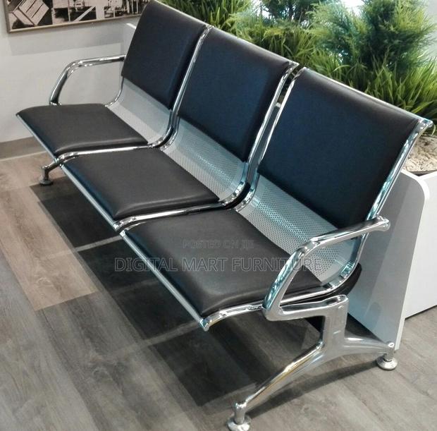 Office Bench: 3 Seater Blue Armrest Bench - thumbnail 10